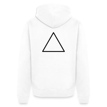 Dreieck - Unisex Premium Bio Zip Hoodie - Weiß - Hinten - Thijin (182cm)