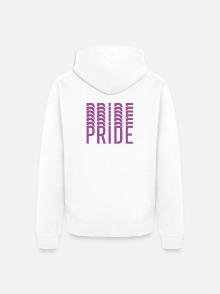 Purple Pride Typografie-Mosaik - Unisex Premium Bio Zip Hoodie - Weiß