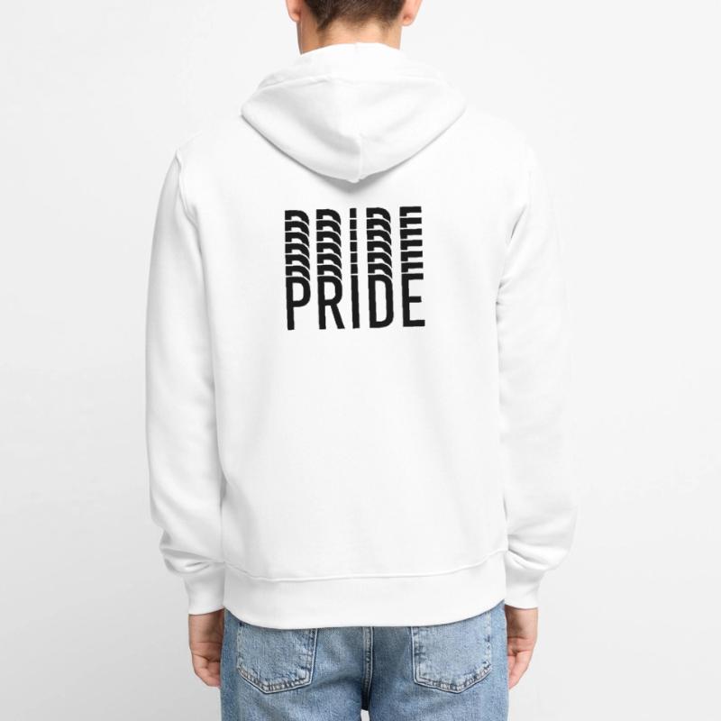 Pride Typography Contrast Pattern Unisex Premium Organic Zip Hoodie