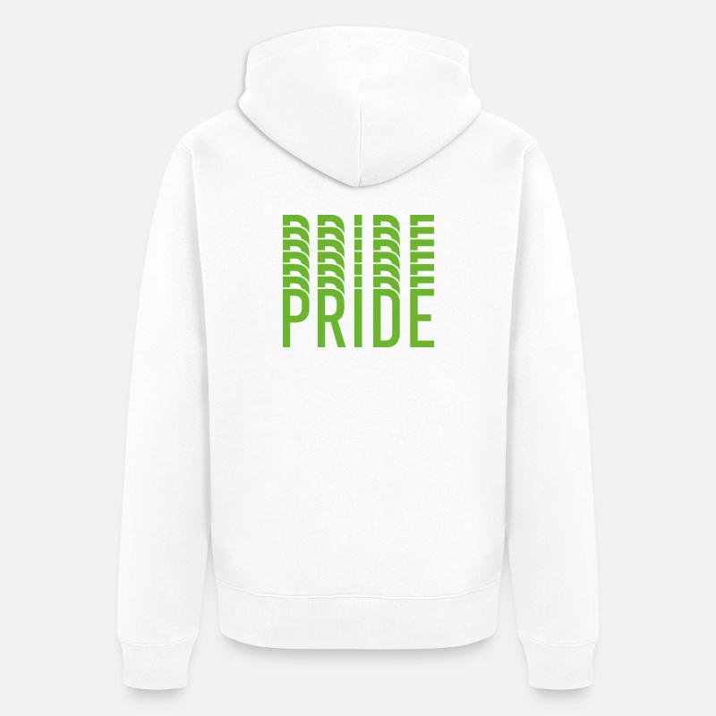 Conception du texte Lime Green Pride - Veste à capuche bio Premium Unisexe - blanc