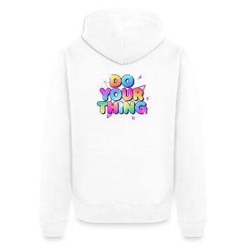 Explosion de couleurs Do Your Thing - Veste à capuche bio Premium Unisexe - blanc - Dos - Thijin (182cm)