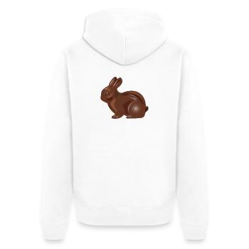 Klassischer Schokoladen-Osterhasen Motiv - Unisex Premium Bio Zip Hoodie - Weiß - Hinten - Thijin (182cm)