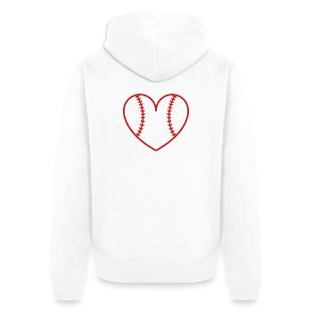 Cœur du baseball softball - Veste à capuche bio Premium Unisexe - blanc - Dos - Thijin (182cm)