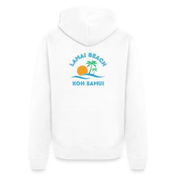 Lamai Beach Koh Samui Palm Sunset - Unisex Premium Organic Zip Hoodie - white - Back - Thijin (182cm)