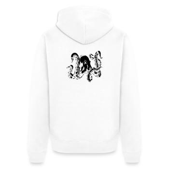 Motif de pieuvre – pieuvre des profondeurs de l’océan ! - Veste à capuche bio Premium Unisexe - blanc - Dos - Thijin (182cm)