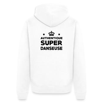 Authentic super dancer - Unisex Premium Organic Zip Hoodie - white - Back - Thijin (182cm)