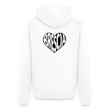 Brescia Herz Typografie - Unisex Premium Bio Zip Hoodie - Weiß - Hinten - Thijin (182cm)