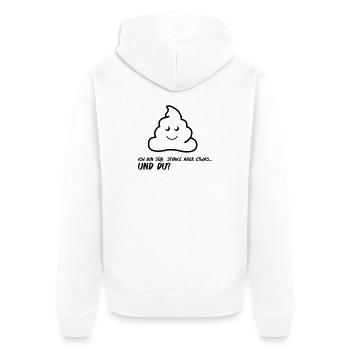 aa_spruch - Unisex Premium Bio Zip Hoodie - Weiß - Hinten - Thijin (182cm)