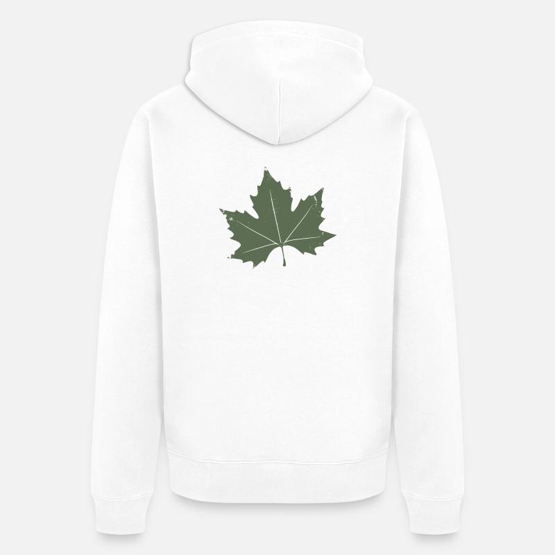 Feuille d’érable verte - Veste à capuche bio Premium Unisexe - blanc
