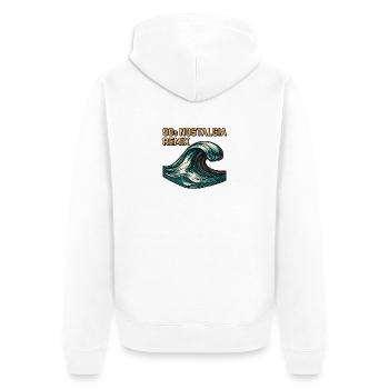 90s Remix Welle DJ Festival - Unisex Premium Organic Zip Hoodie - white - Back - Thijin (182cm)