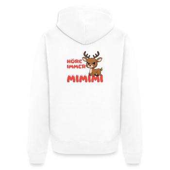 Ich Höre Immer Nur Mimimi Reh - Unisex Premium Bio Zip Hoodie - Weiß - Hinten - Thijin (182cm)