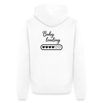 Baby Loading - Unisex Premium Bio Zip Hoodie - Weiß - Hinten - Thijin (182cm)