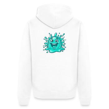 Cheerful Water Splash Cartoon - Unisex Premium Organic Zip Hoodie - white - Back - Thijin (182cm)