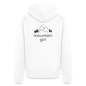 Mountain Girl - Design mit Berg - Unisex Premium Bio Zip Hoodie - Weiß - Hinten - Thijin (182cm)