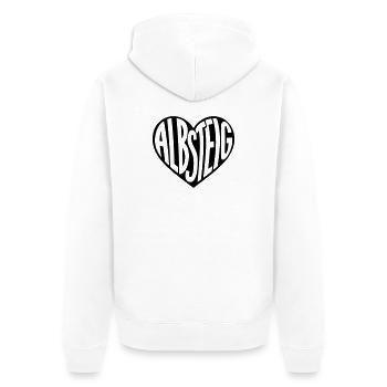Albsteig, Black Forest Heart Typography - Unisex Premium Organic Zip Hoodie - white - Back - Thijin (182cm)