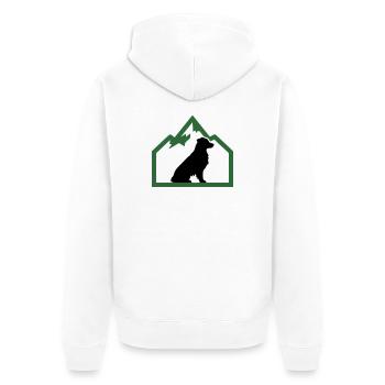 Dog Mountains Outdoor Crest - Unisex Premium Organic Zip Hoodie - white - Back - Thijin (182cm)