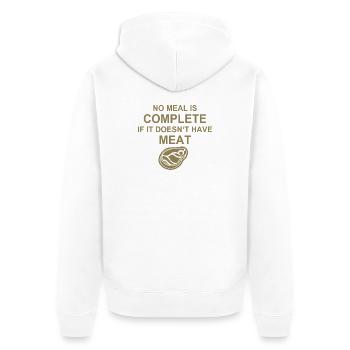 Meat Grilling BBQ Burger Steak Western Chef - Unisex Premium Organic Zip Hoodie - white - Back - Thijin (182cm)