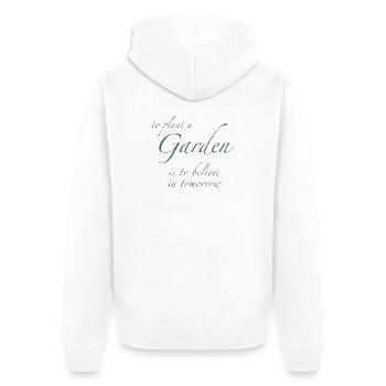 Garden Hope: Pflanzen für morgen - Unisex Premium Bio Zip Hoodie - Weiß - Hinten - Thijin (182cm)