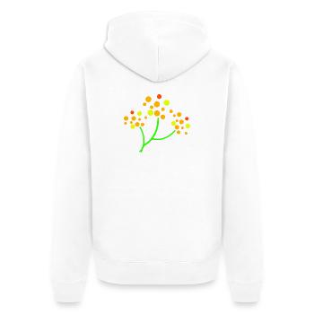 Neon Dotted Tree Burst - Unisex Premium Organic Zip Hoodie - white - Back - Thijin (182cm)