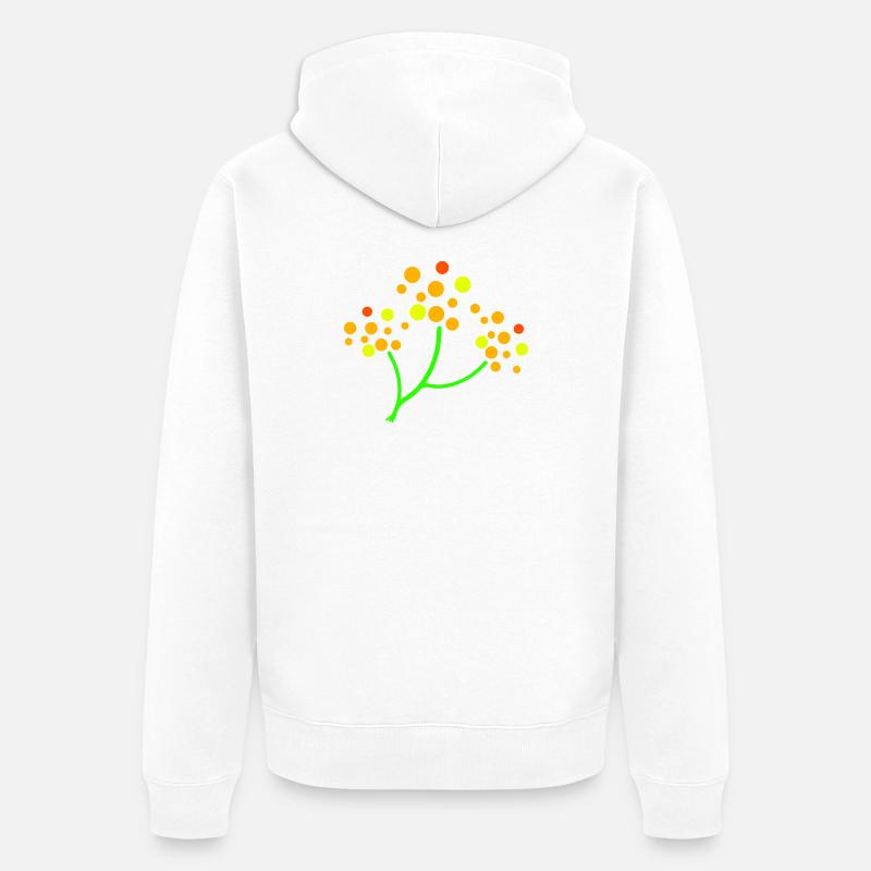 Explosion d’arbre parsemé de néons - Veste à capuche bio Premium Unisexe - blanc