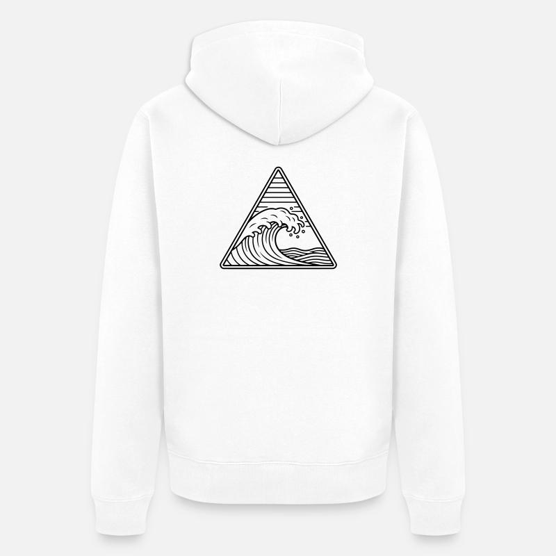 Vague de mer - Veste à capuche bio Premium Unisexe - blanc