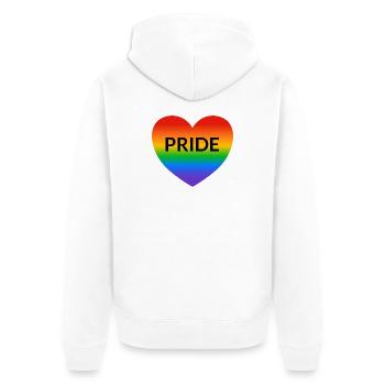 Pride Rainbow Heart LGBTQ Gay Pride Monat - Unisex Premium Bio Zip Hoodie - Weiß - Hinten - Thijin (182cm)