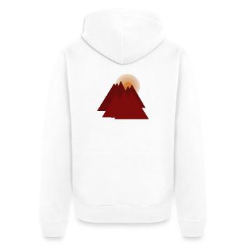 Les Montagnes Rouges au lever du soleil - Veste à capuche bio Premium Unisexe - blanc - Dos - Thijin (182cm)
