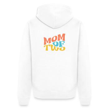 MOM Of Two - Unisex Premium Bio Zip Hoodie - Weiß - Hinten - Thijin (182cm)