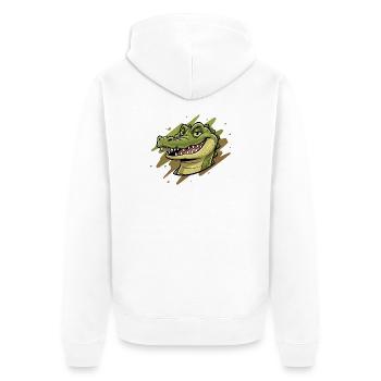 Tête de dessin animé crocodile - Veste à capuche bio Premium Unisexe - blanc - Dos - Thijin (182cm)