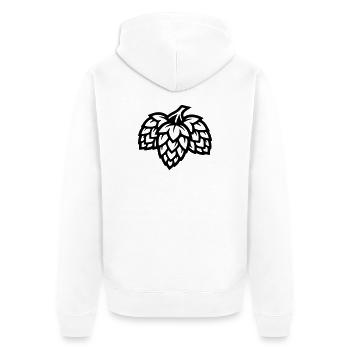 Hopfen Gerste Malz Brauerei - Unisex Premium Bio Zip Hoodie - Weiß - Hinten - Thijin (182cm)