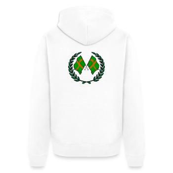 Walking Crest Custom - Unisex Premium Bio Zip Hoodie - Weiß - Hinten - Thijin (182cm)