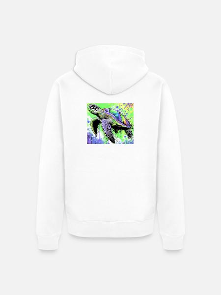 turtle - Unisex Premium Organic Zip Hoodie - white