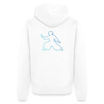 The Aikido masters and Aikido fit together - Unisex Premium Organic Zip Hoodie - white - Back - Thijin (182cm)