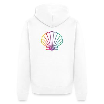 Coquillage Coloré | Motif de l’art maritime - Veste à capuche bio Premium Unisexe - blanc - Dos - Thijin (182cm)