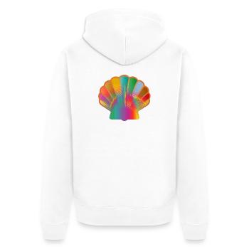 Coquillage Coloré | Motif de l’art maritime - Veste à capuche bio Premium Unisexe - blanc - Dos - Thijin (182cm)