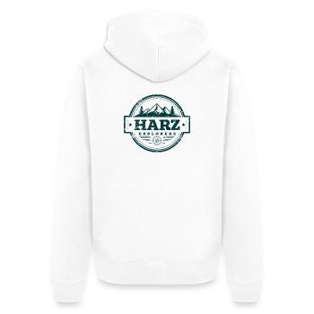 Resin Explorers | Vintage Adventure Badge - Unisex Premium Organic Zip Hoodie - white - Back - Thijin (182cm)