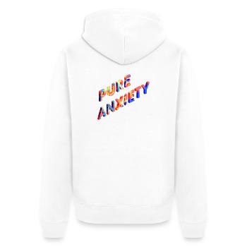 Punk Anxiety Neon-Splash - Unisex Premium Bio Zip Hoodie - Weiß - Hinten - Thijin (182cm)