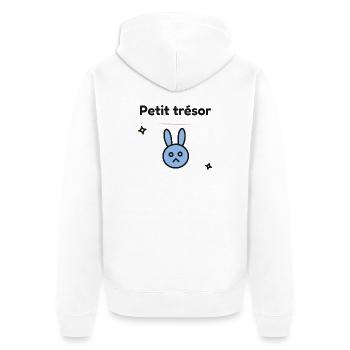 BEBE.PARENT. PARENTS. MAMAN. PAPA. FUTURE MAMAN - Veste à capuche bio Premium Unisexe - blanc - Dos - Thijin (182cm)