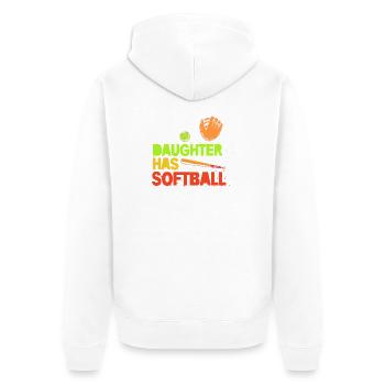 Softball Mutter Softball Mama - Unisex Premium Bio Zip Hoodie - Weiß - Hinten - Thijin (182cm)
