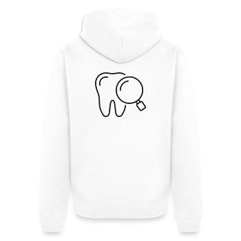 Zahninspektions-Zahnlinien-Ikon - Unisex Premium Bio Zip Hoodie - Weiß - Hinten - Thijin (182cm)