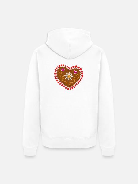 Lebkuchenherz - Unisex Premium Bio Zip Hoodie - Weiß