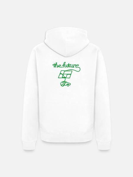 thefuture_solar_car - Unisex Premium Bio Zip Hoodie - Weiß