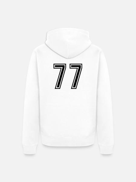 77 Zahl symbol - Unisex Premium Bio Zip Hoodie - Weiß