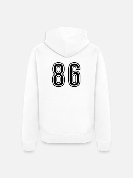 86 Zahl symbol - Unisex Premium Bio Zip Hoodie - Weiß