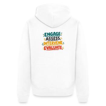 Kunst zur Wertschätzung von Sozialarbeiter MSW Fallbearbeiter - Unisex Premium Bio Zip Hoodie - Weiß - Hinten - Thijin (182cm)