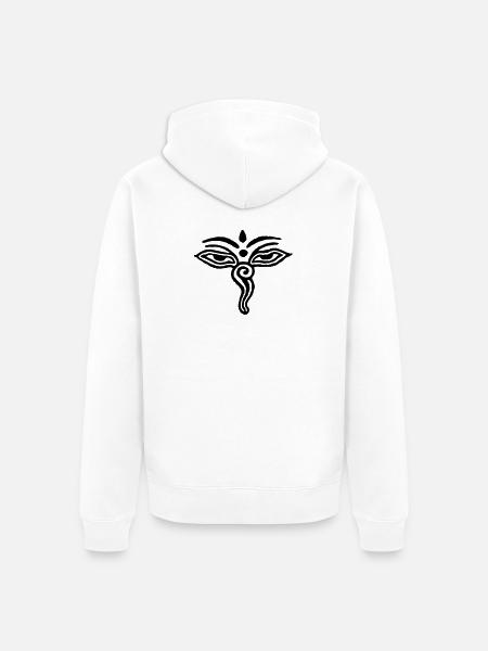 Tibetian eyes - Unisex Premium Organic Zip Hoodie - white