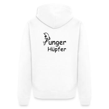 Junger Hüpfer Geschenk - Unisex Premium Bio Zip Hoodie - Weiß - Hinten - Thijin (182cm)