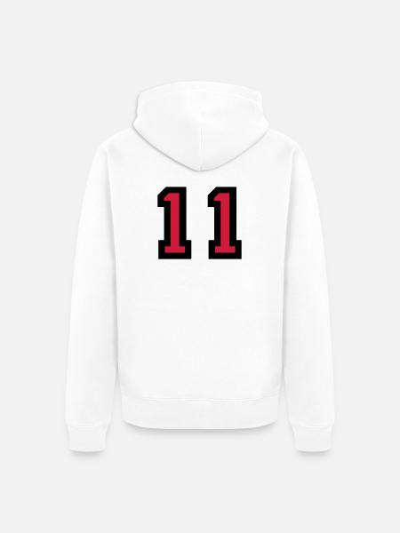 Le numéro 11 - numéro onze - Veste à capuche bio Premium Unisexe - blanc
