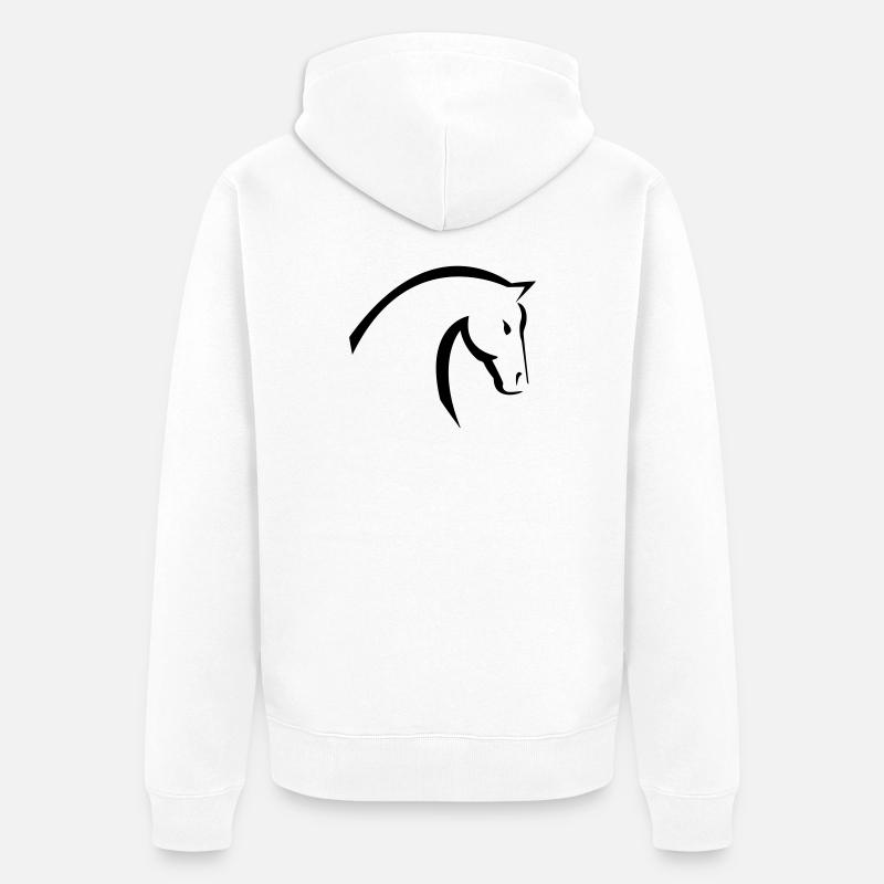 Pferd - Unisex Premium Bio Zip Hoodie - Weiß