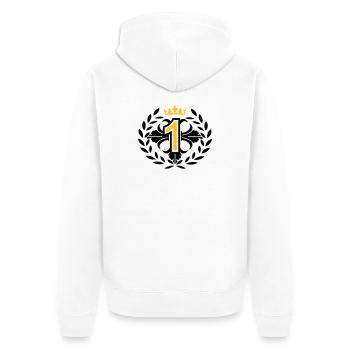Le numéro un avec une couronne de laurier et la - Veste à capuche bio Premium Unisexe - blanc - Dos - Thijin (182cm)